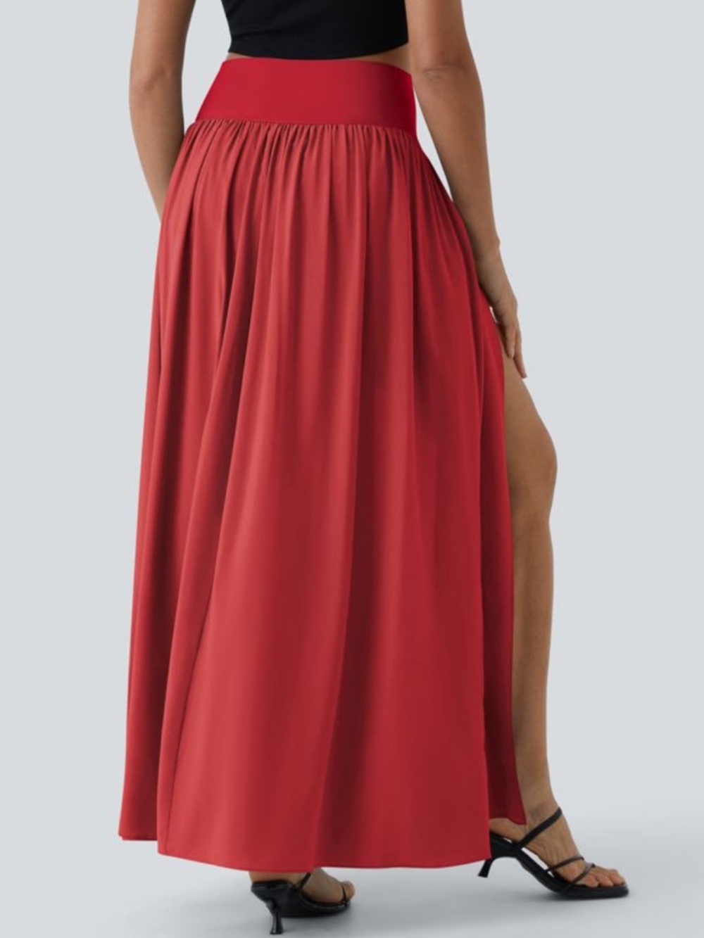 Halara Breezeful High Waisted Tummy Control 2-in-1 Flowy Quick Dry Maxi Skirt M - Picture 8 of 8